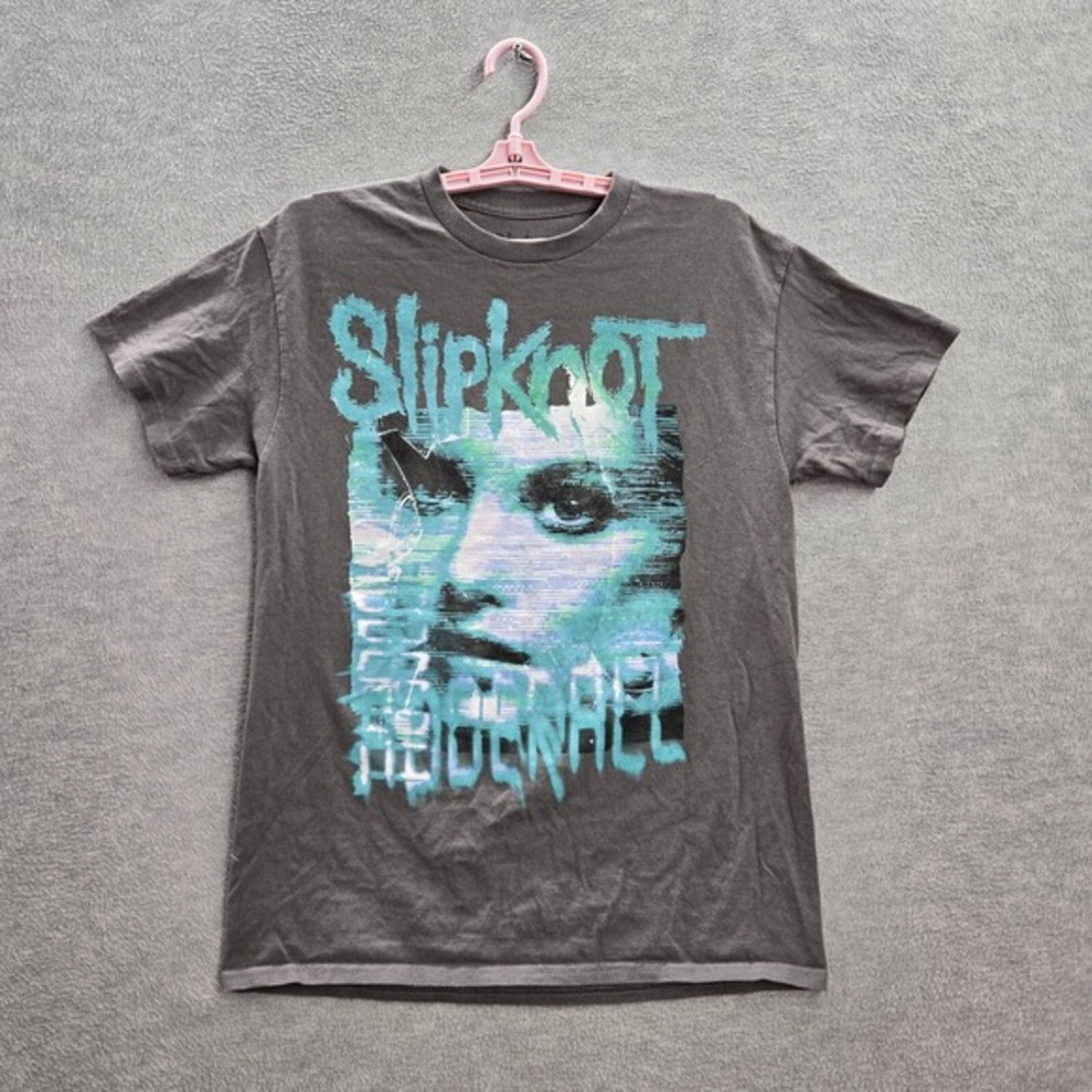 Slipknot Men Shirt M Gray Adderall Album Cover Graphic Print Shrot Sleeve Tee